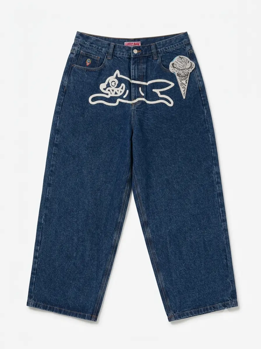 Billionaire Boys Club ICE CREAM TRIPLE SCOOP 34X32 EXTRA WIDE FIT RUNNING DOG JEANS. NEW WITH TAGS