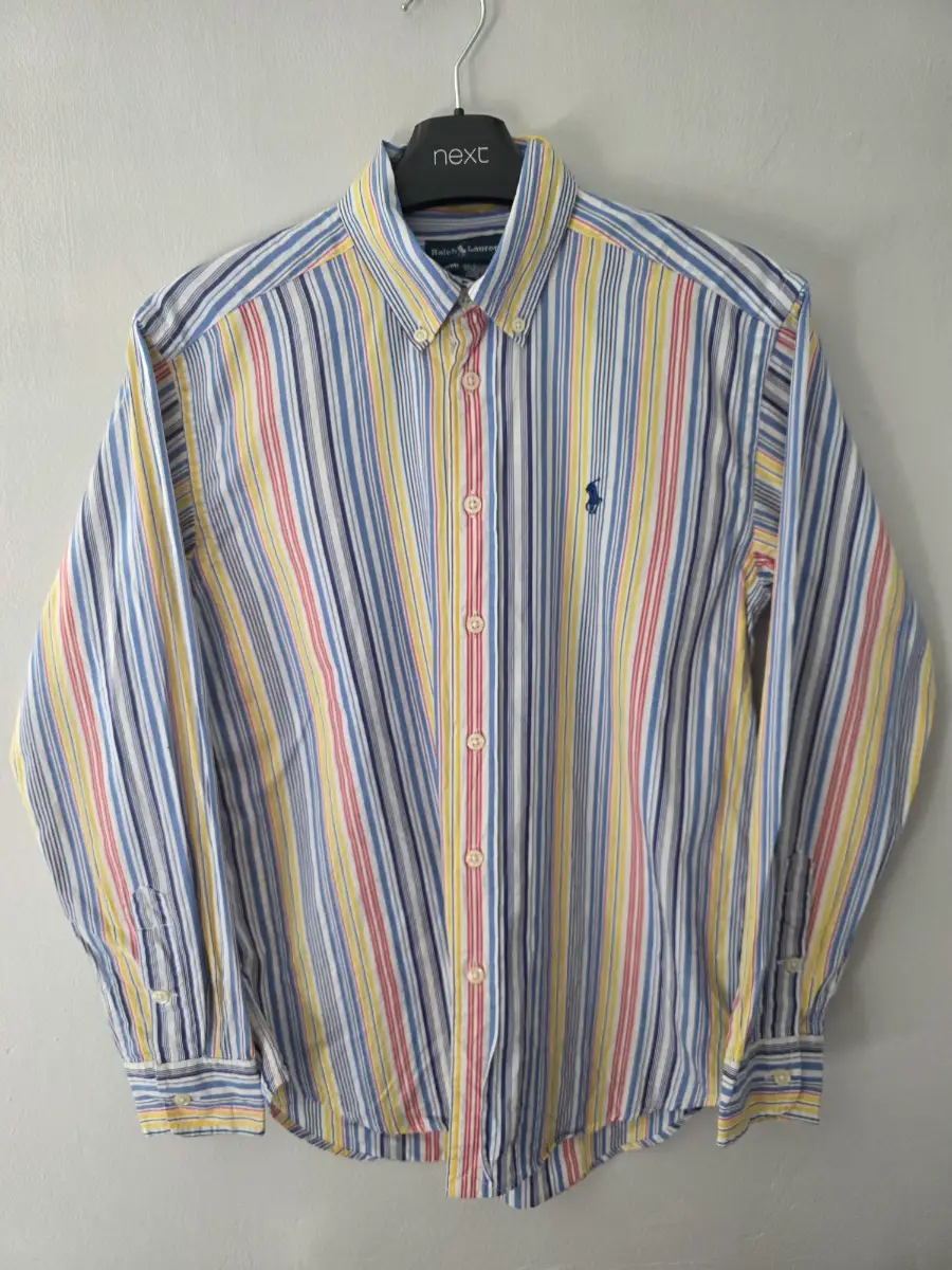 Ralph Lauren Vintage Label Boys M 12/14 Years Multicoloured Striped Sleeved Top