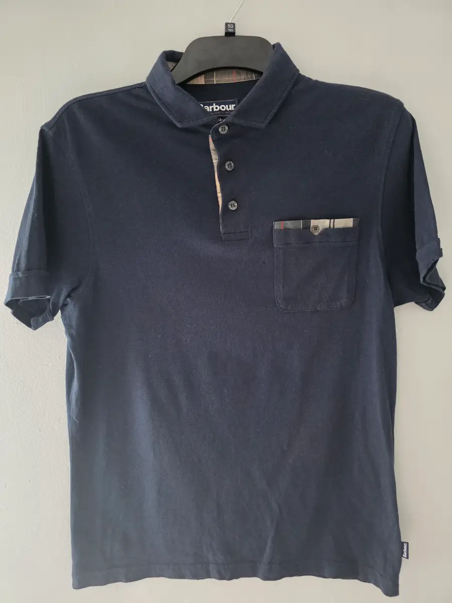 Barbour Men's Navy Corpatch Polo Shirt Medium. Excellent Condition.