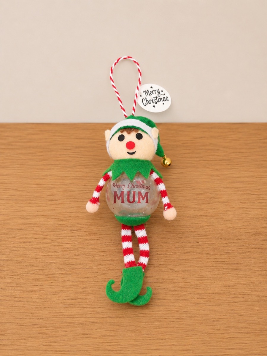 Mum Christmas elf tree decoration