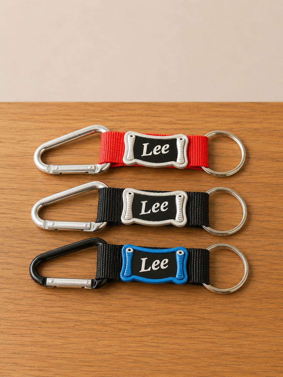 Set of 3 Lee carabiner keyrings