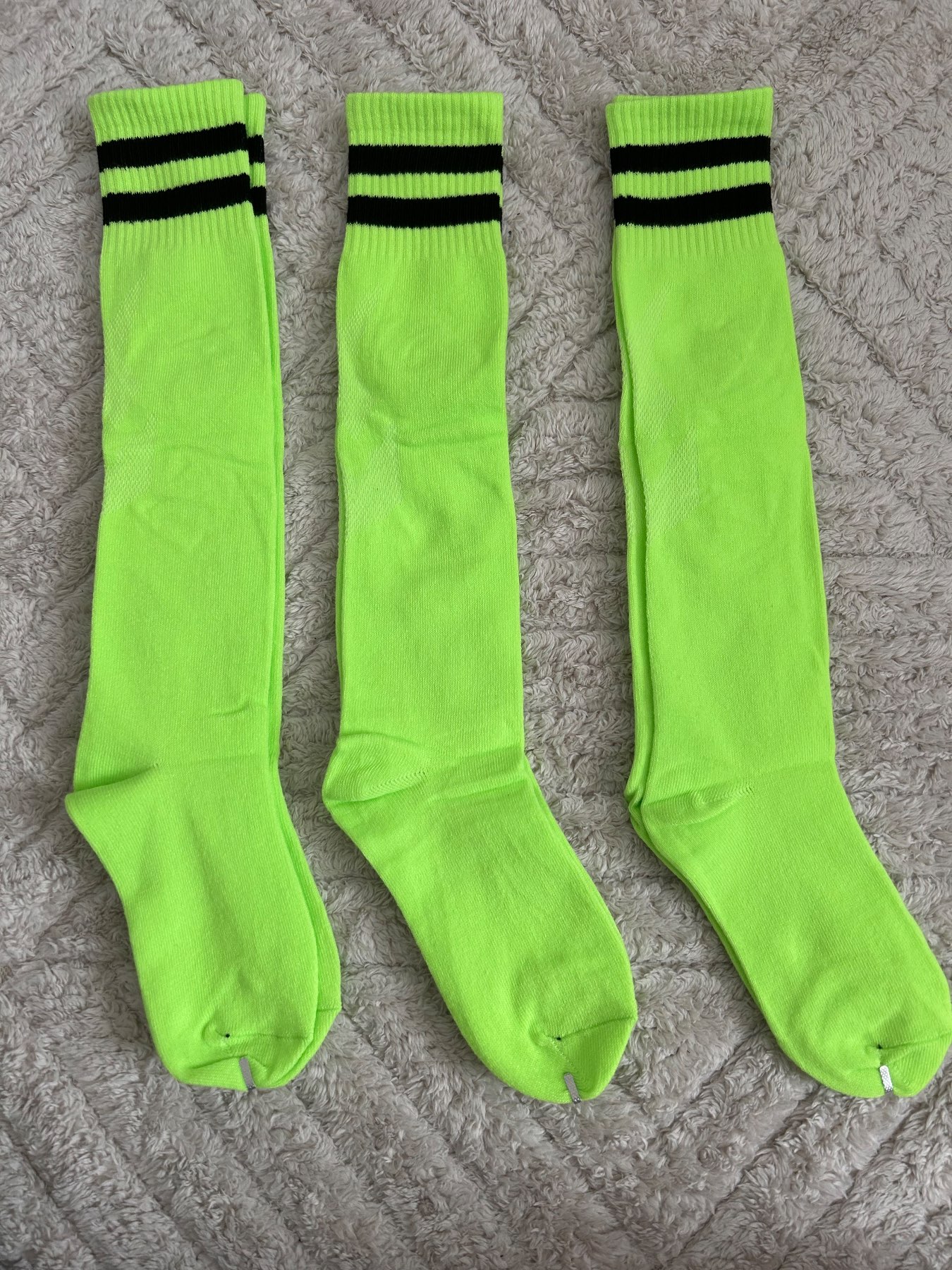 3 Pairs of Kids One Size Neon Football Socks