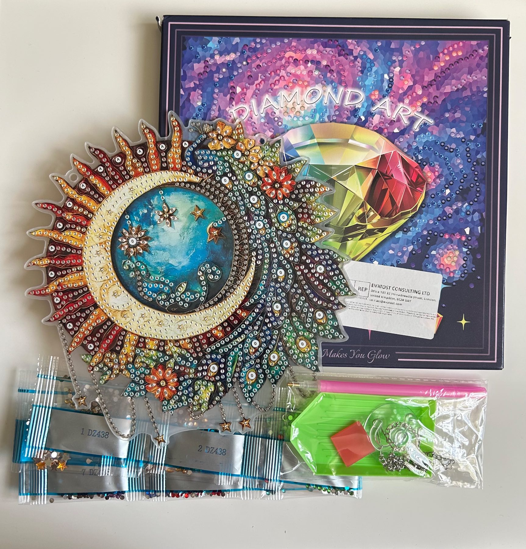 Diamond Art Peacock Hanging Kit Window Pendant