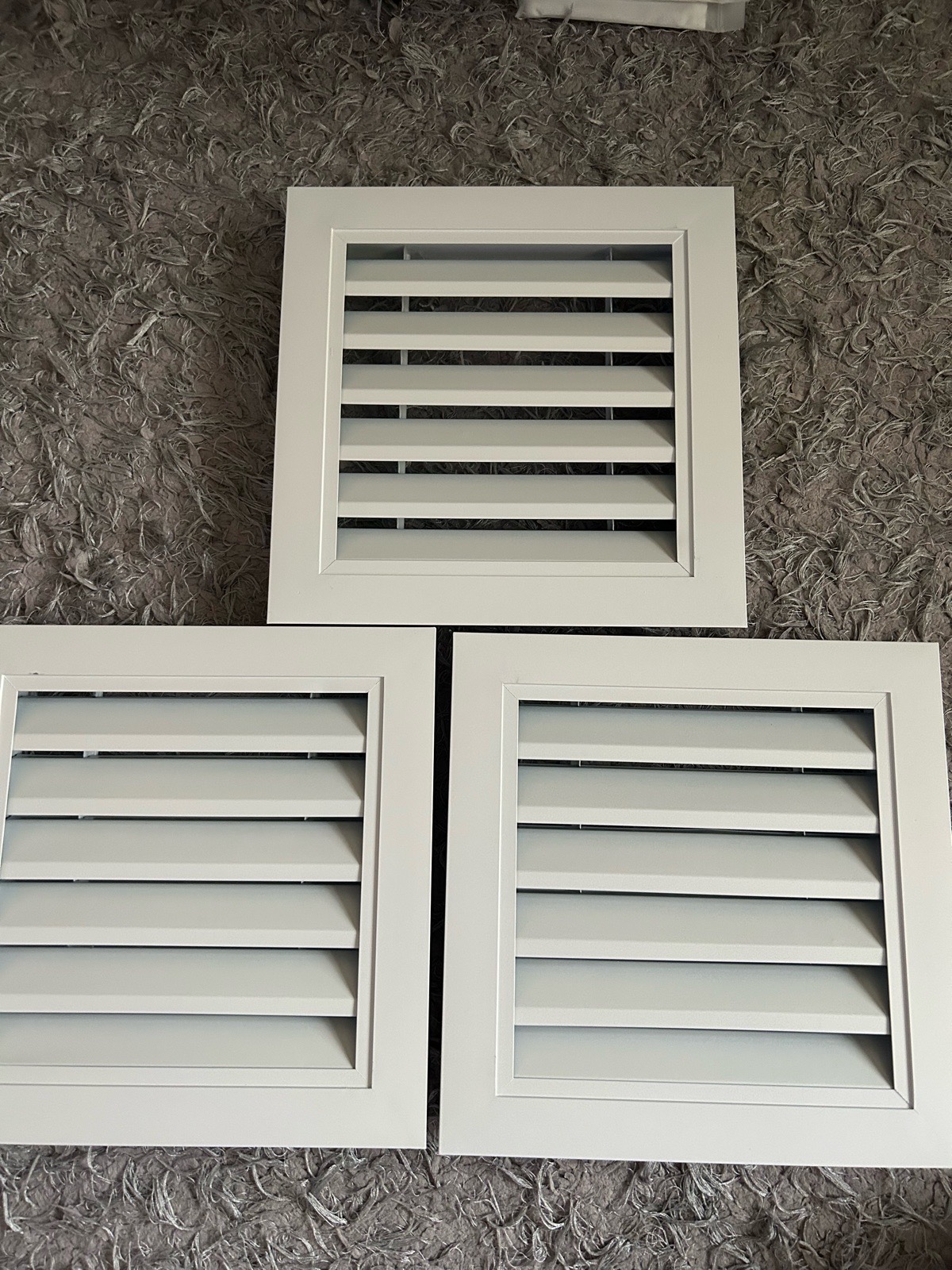 Aluminium Square Vent Covers x 3 - 12x12” White
