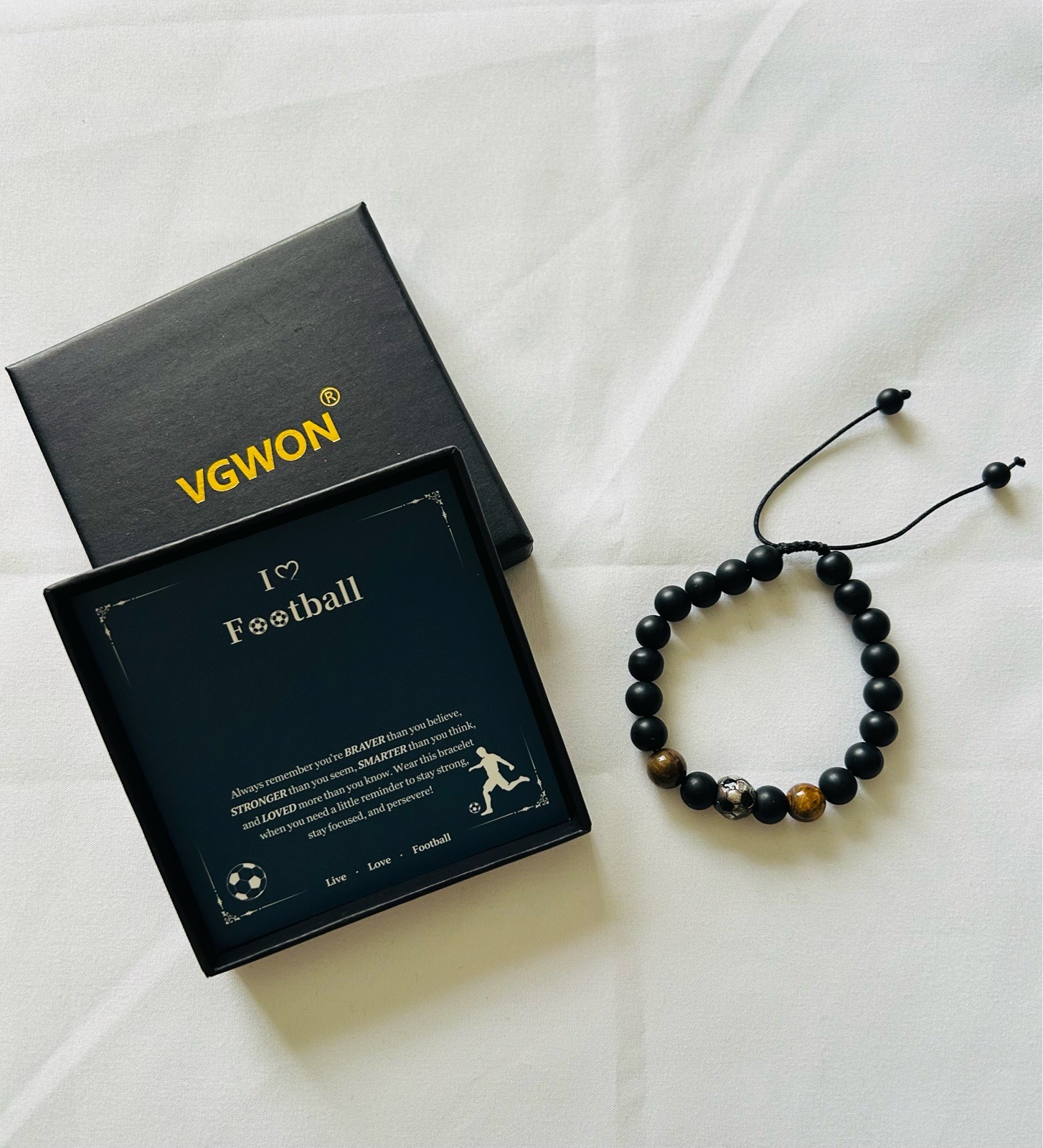 Football Bracelet Gift For Adults Girls Boys Adjustable VGWON New