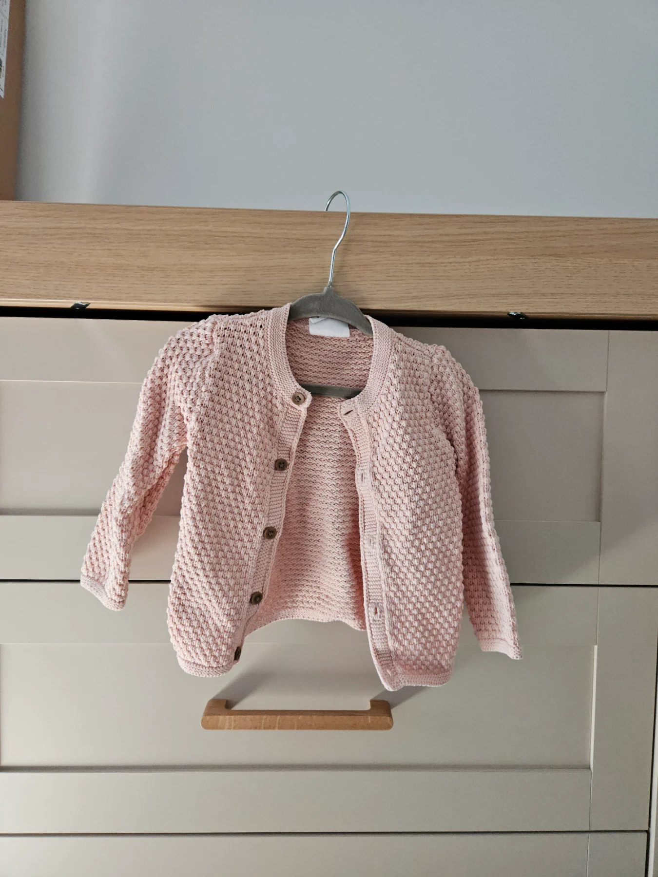 Baby pink cardigan, 0-3 months