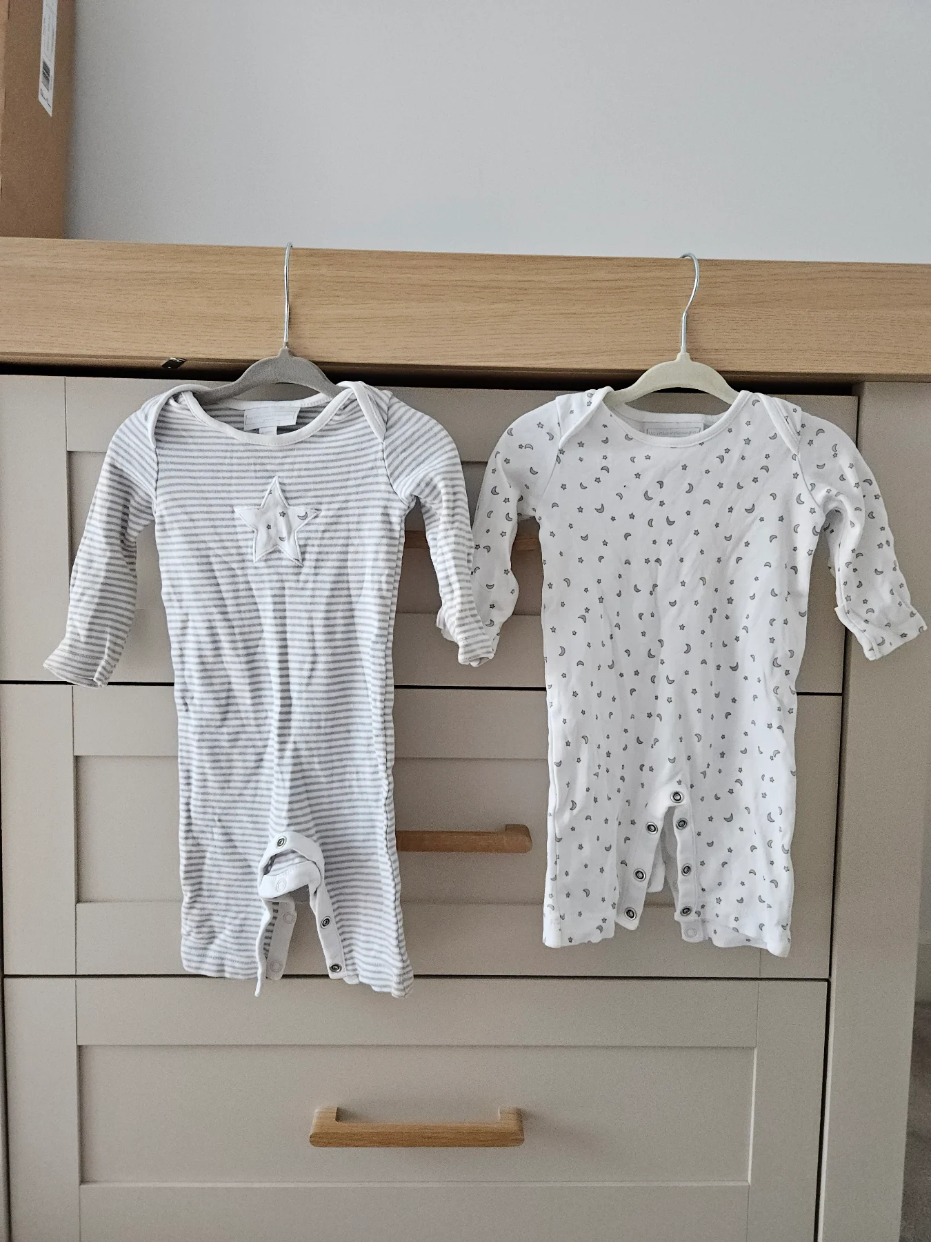 2 x footless babygrows, 0-3 months
