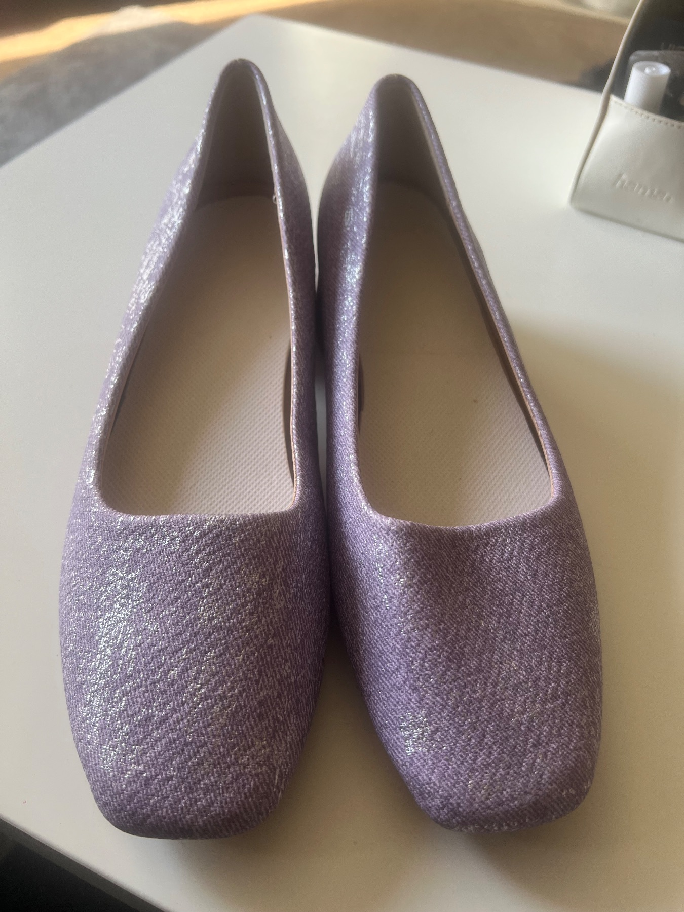 Ladies lilac court shoes size 4