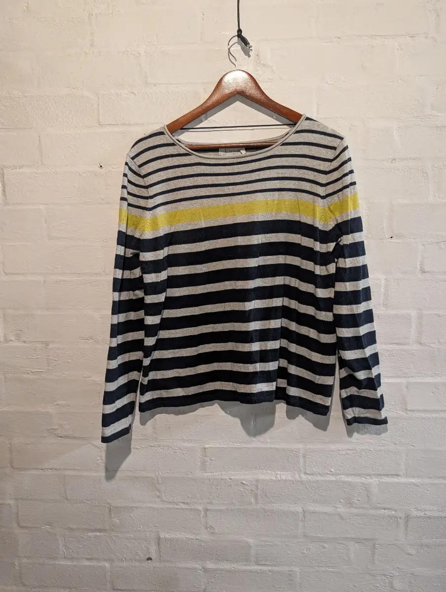 Seasalt Cornwall Sharks Fin Jumper Cotton/Wool Mix uk 16 striped long sleeve