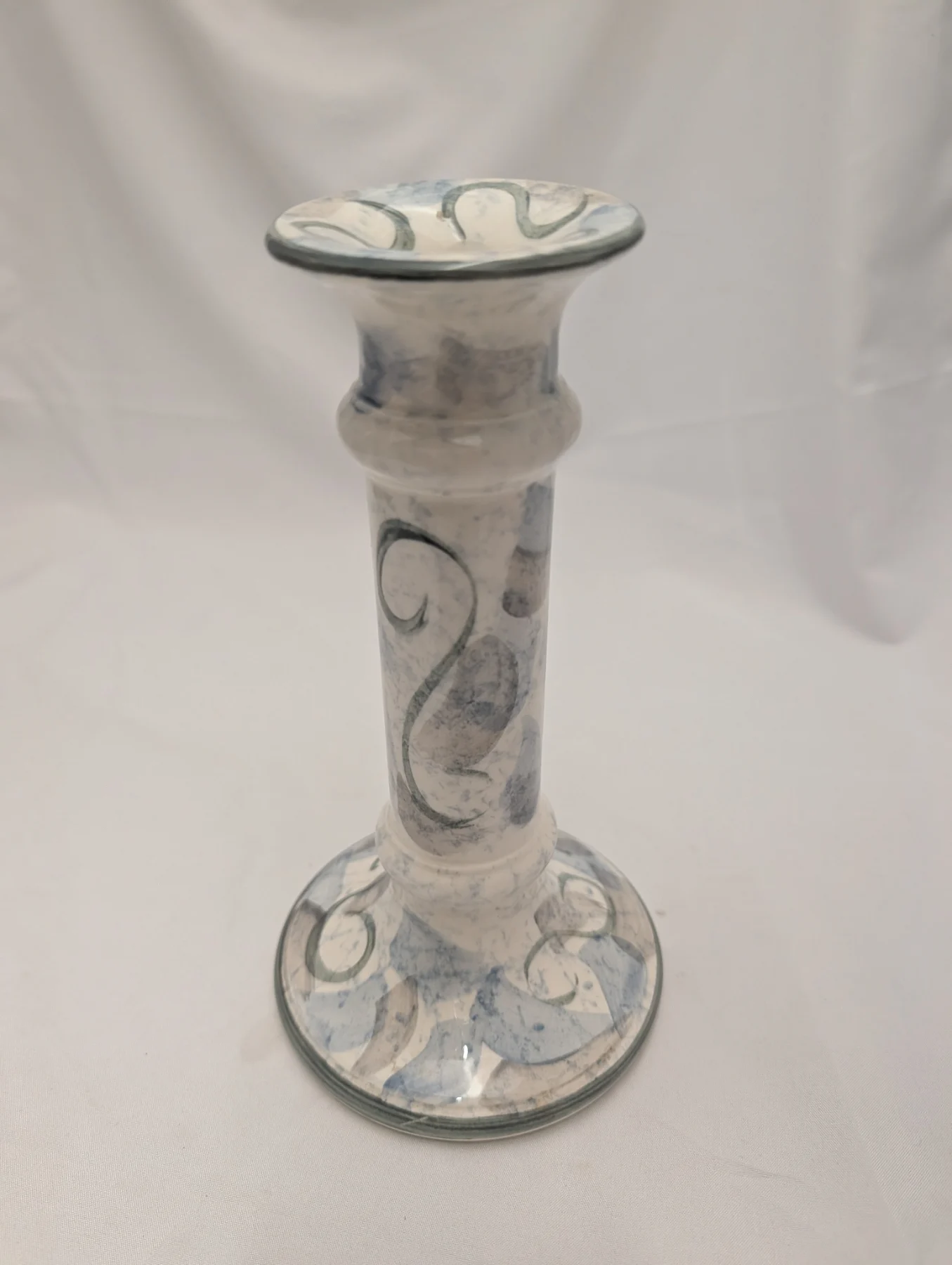 Tall Signed Poole England Pottery MCM Candle Holder Stick