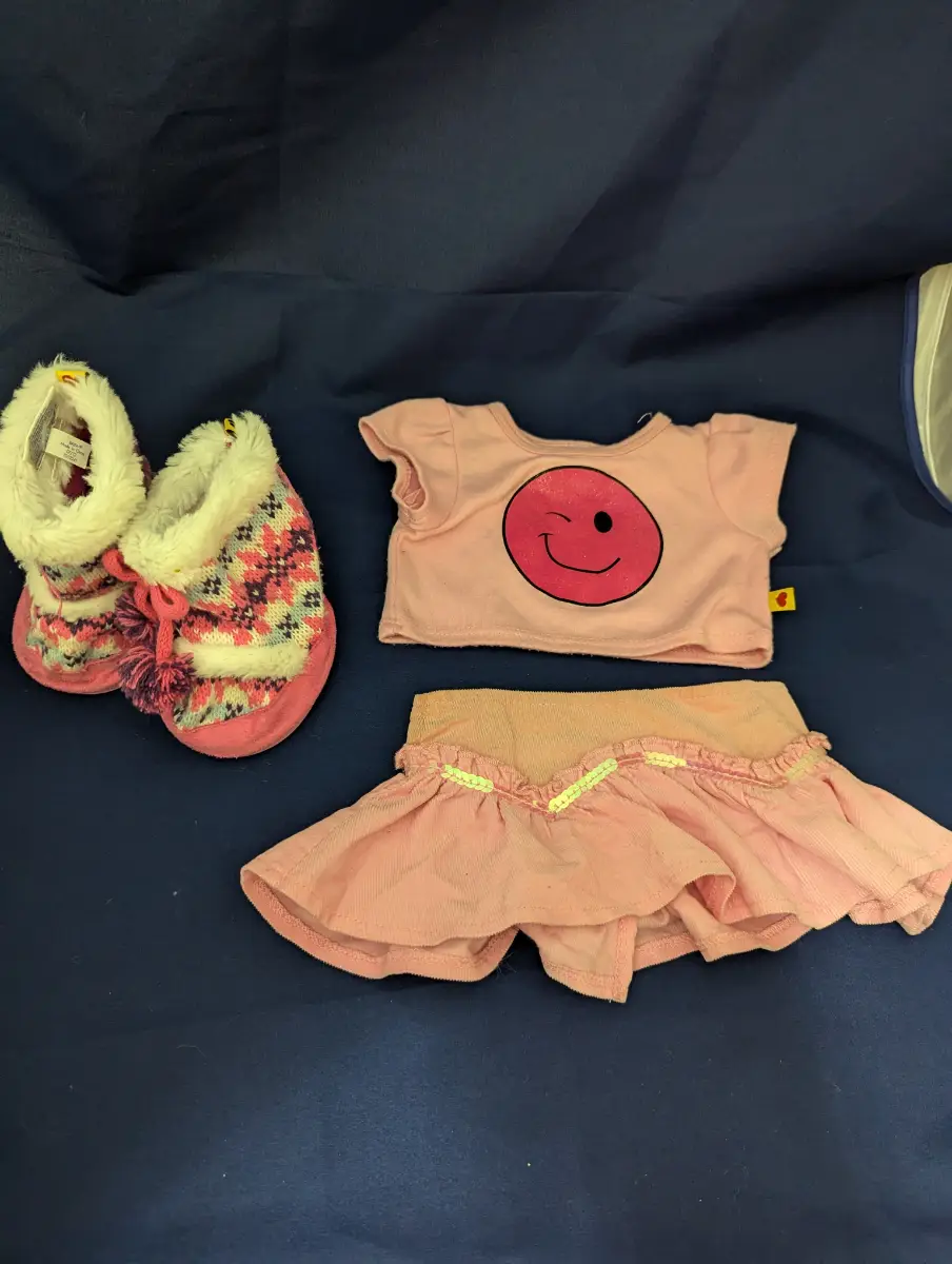 Build-A-Bear clothes plush toy outfit joblot bundle pink skirt tops 3 items boot