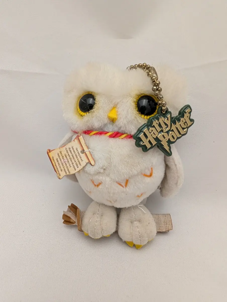 Harry Potter Messaging Owl Plush Keychain w/Secret Scroll 4" Mattel 2001