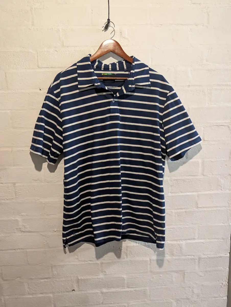 Richard James London xl striped polo top pullover navy cotton