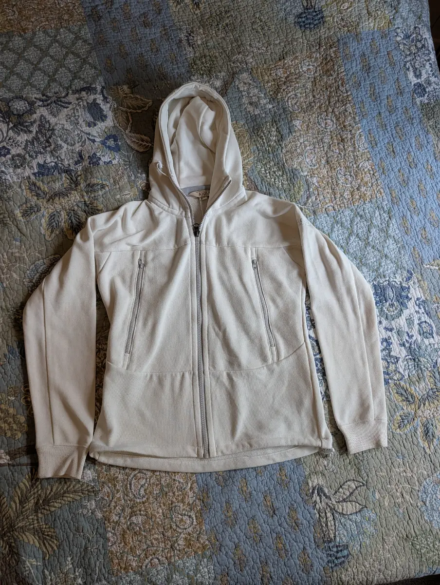 Aigle Womens hoodie white size 36 UK 8 full zip hooded top