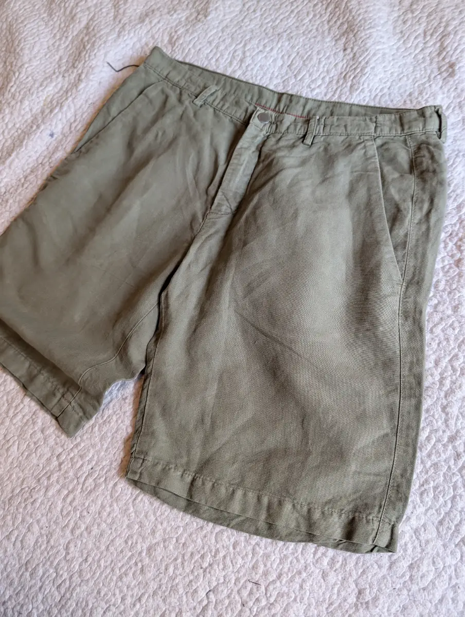 Massimo Alba Linen Cotton Bermuda Shorts Washed kahki Size IT 52/ 34''