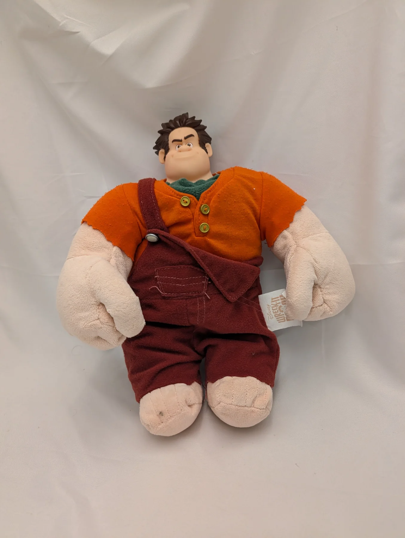 Wreck It Ralph Plush 11” Doll With Hard Plastic Head Disney Thinkway Toys