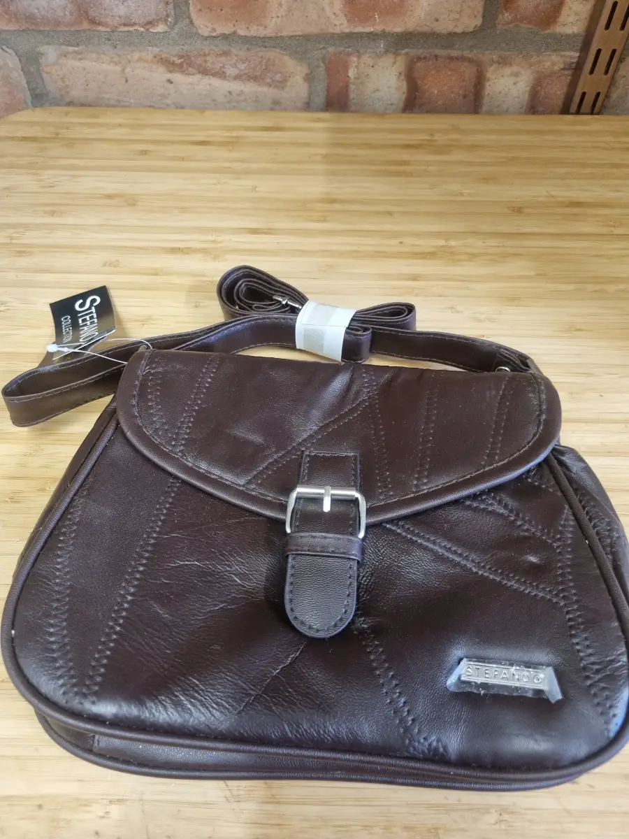 Stephano bag real leather brown