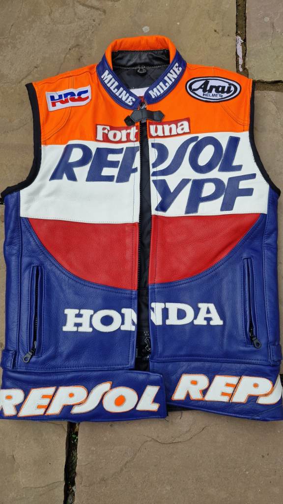 Honda HRC repsol motorcycle leather vest miline 46
