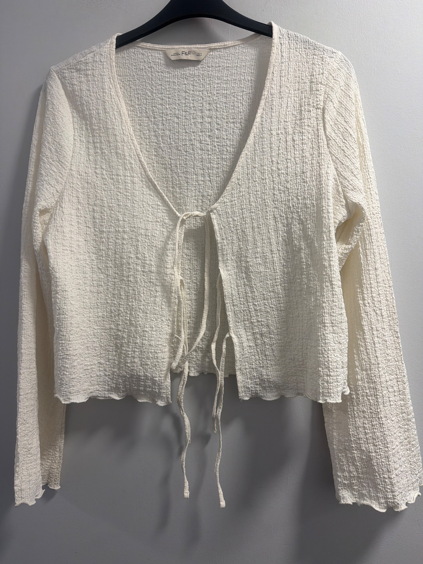 F&F Textured Cream Cardigan Uk 12/14