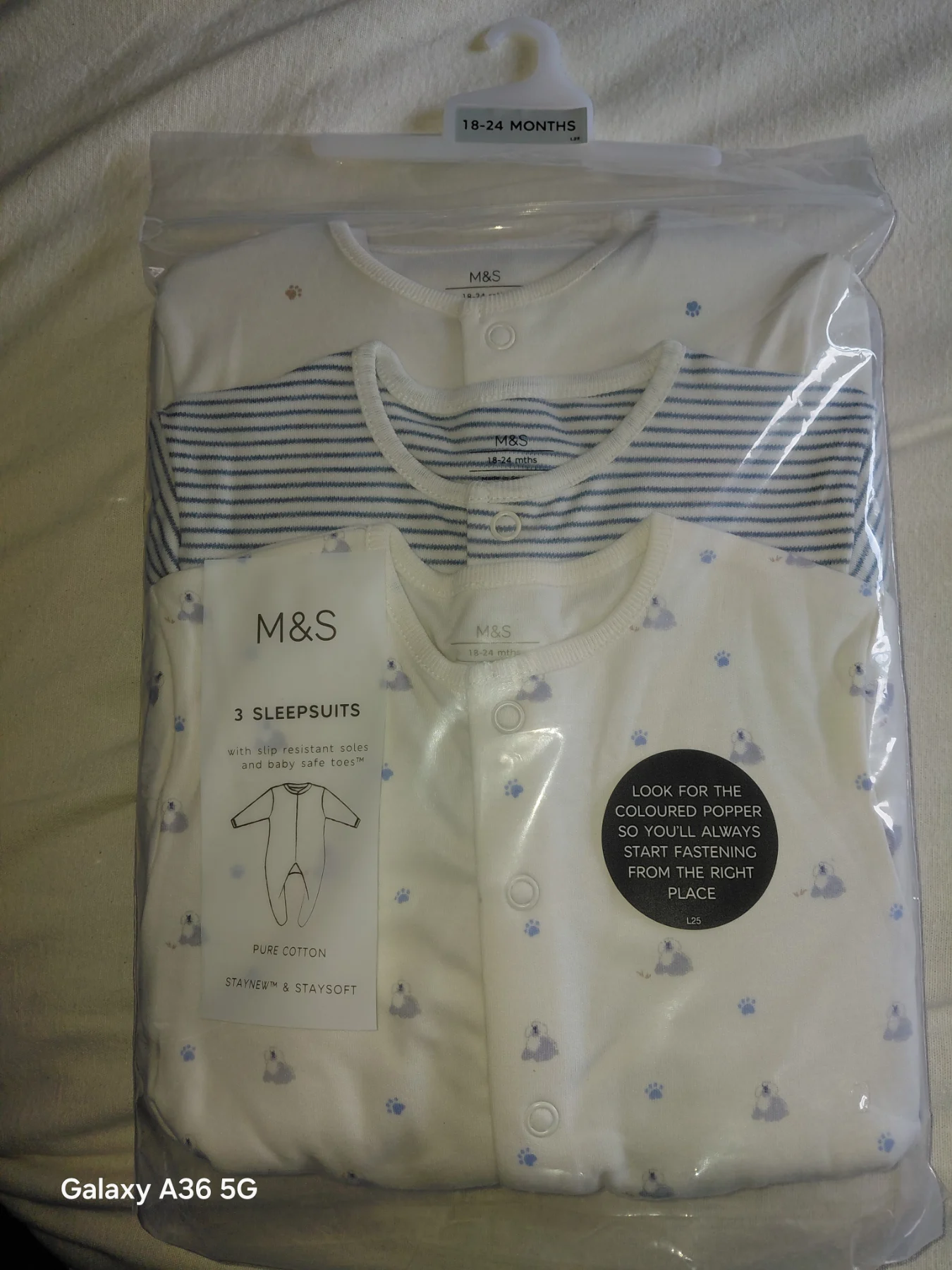 M&S pack of 3 sleepsuits