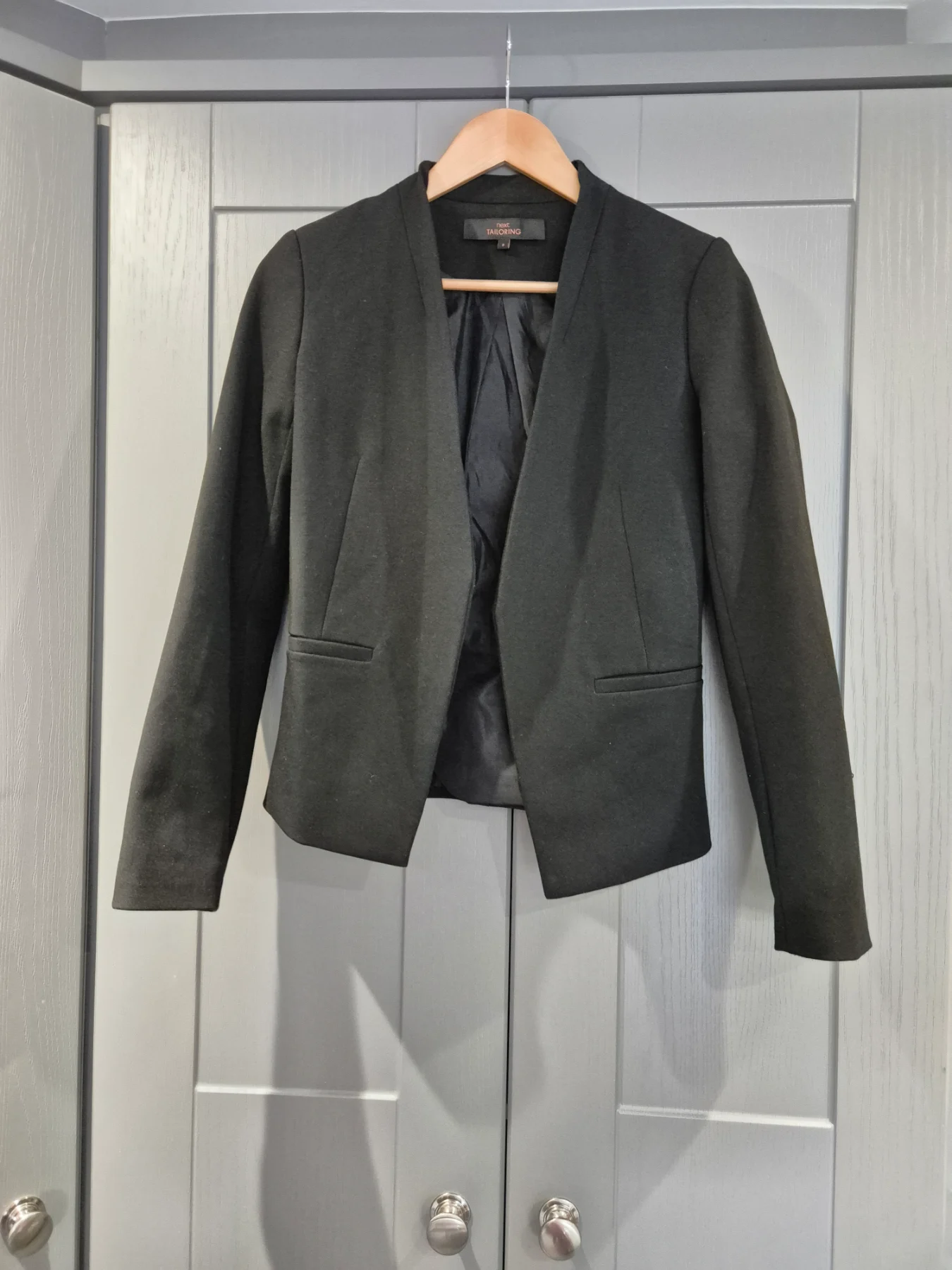 Next Black Tailored Open Front Blazer Jacket Size 8