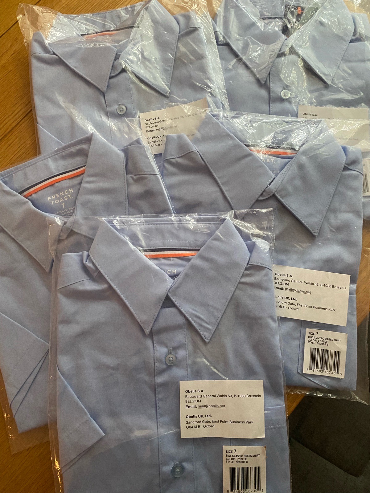 5  blue short sleeved shirt good for school uniform
