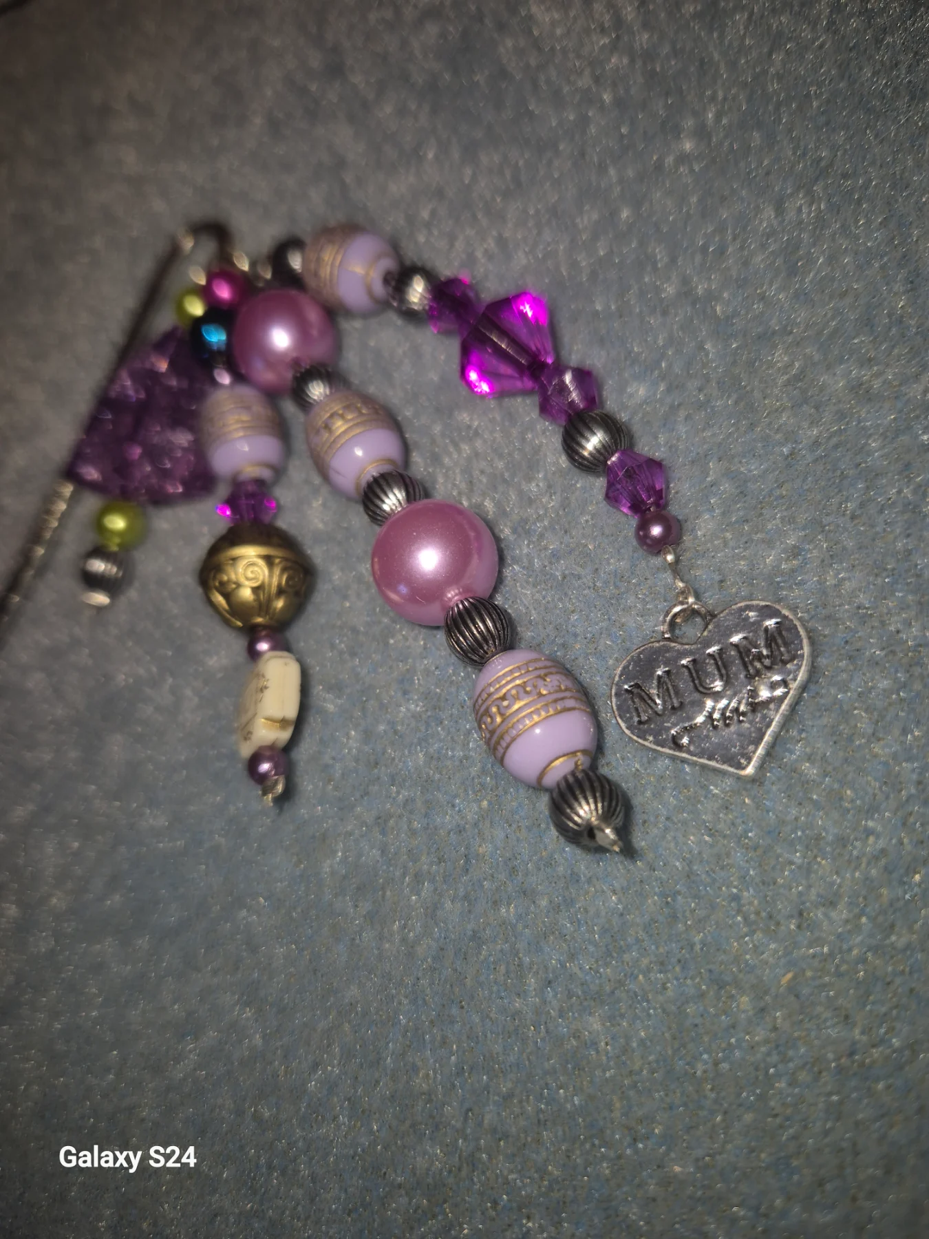 OVERLOADED BEADED MUM BOOKMARK.HANDMADE BY ME
