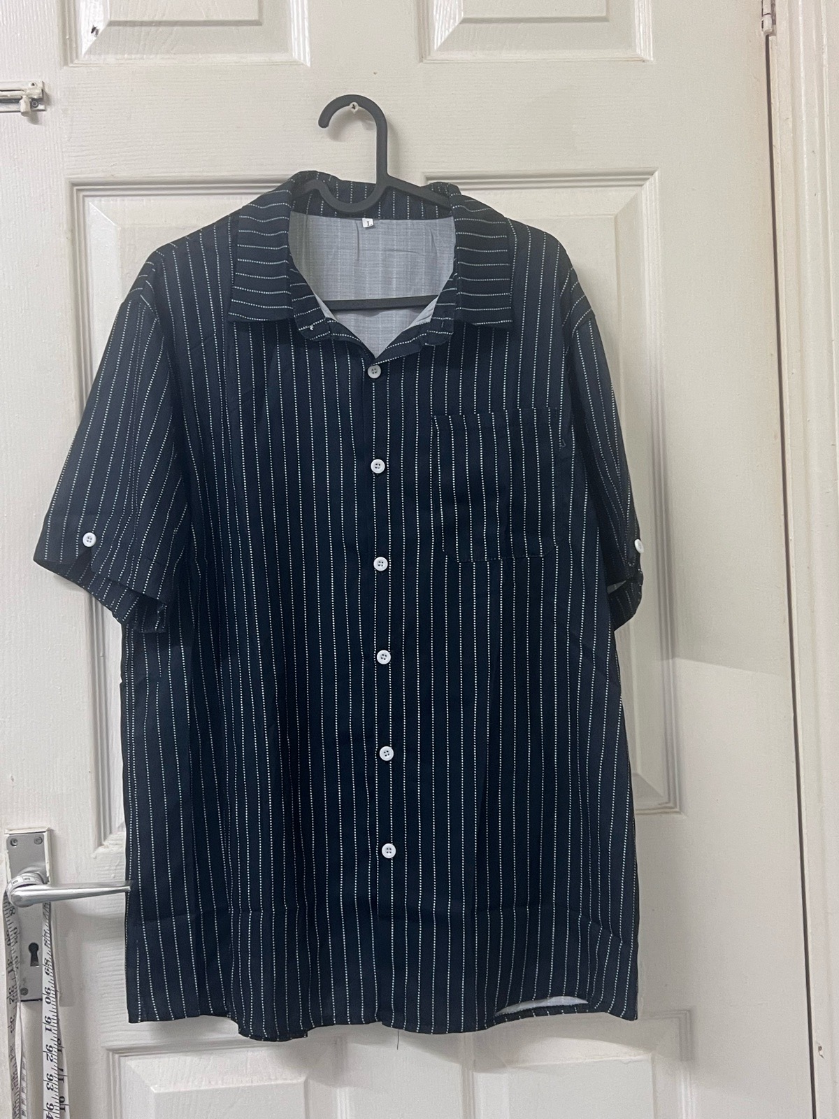 Black striped half sleeves men’s shirt