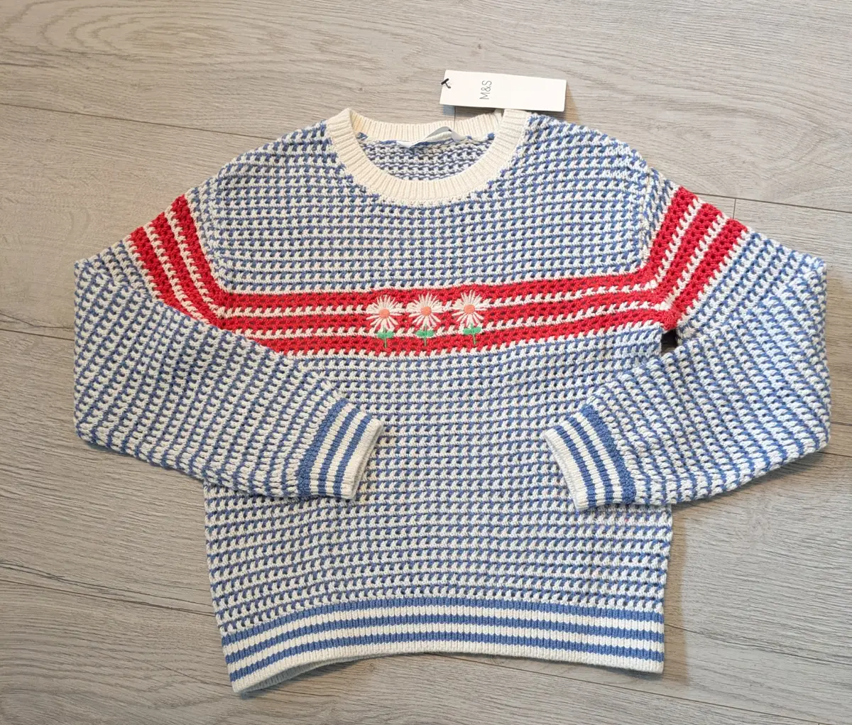 Marks and Spencer Cotton Knit Style Jumper Age: 6-7 Years New
