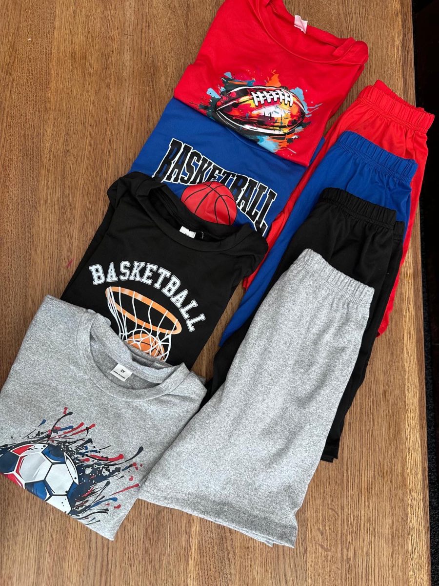 Bundle OF Boys Cloths Age 5/6 All New 8 PCs 4 Sets Football Themed
