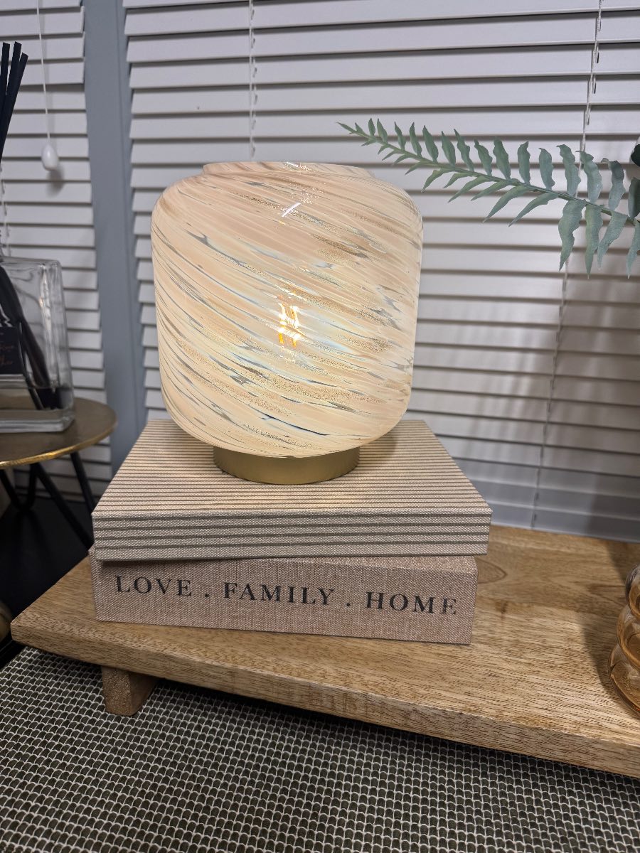 Rose gold battery operated lamp