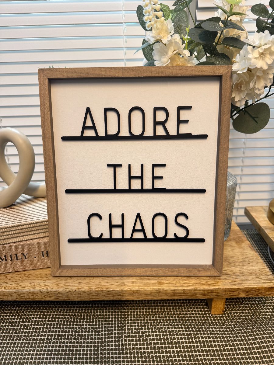 Home decor modern adore the chaos sign