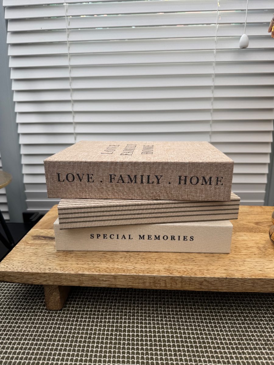 Modern set of 3 storage books
