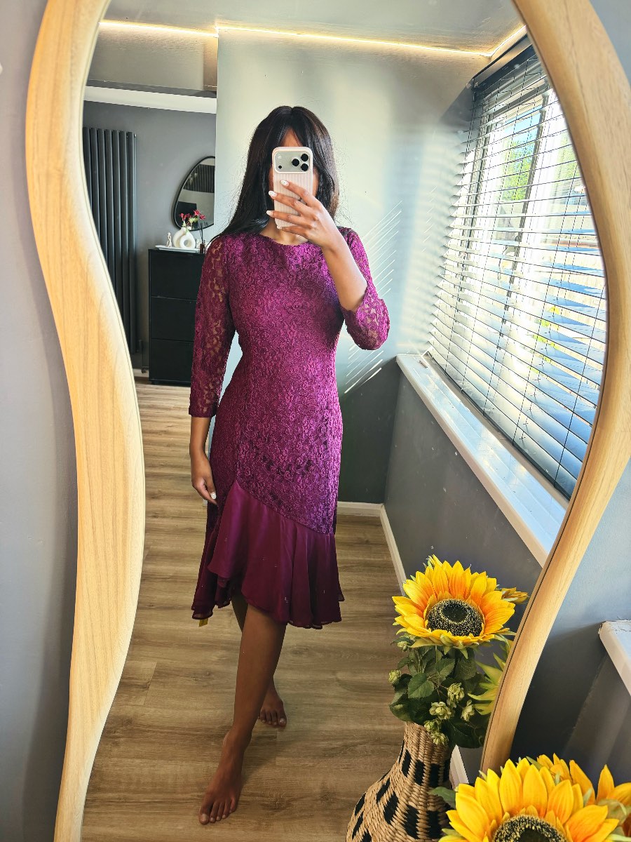 Joanna Hope Fuchsia Lace Occasion Dress UK 18 Wedding Guest Party BNWT