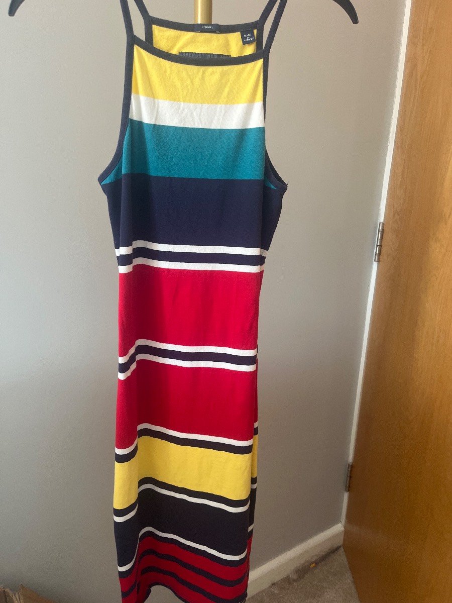 Superdry ladies striped multicoloured summer dress xs
