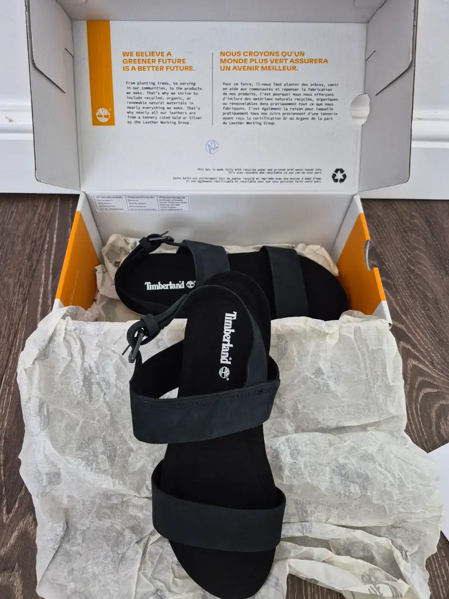 STEAL! BNIB boho summer Timberland Black Leather Malibu Waves Sandals UK 5 (RRP £85)
