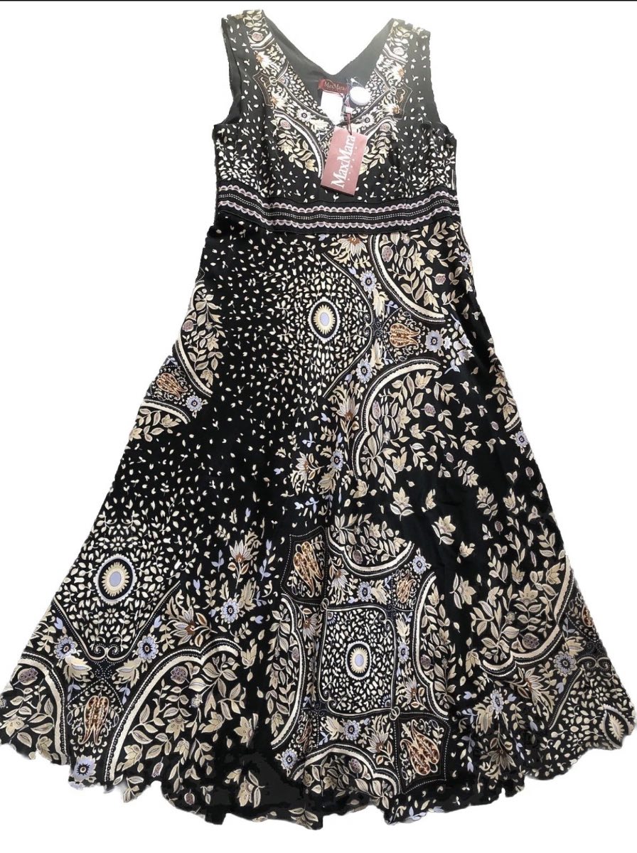 Max Mara Studio Sleeveless Silk Midi Dress UK 14 IT 46 NWT RRP £455 Luxury SAX