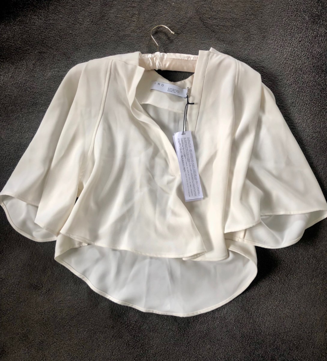 NWT IRO Paris Latod Pleated Cropped V-Neck Crepe Top Blouse FR36 US4 UK8