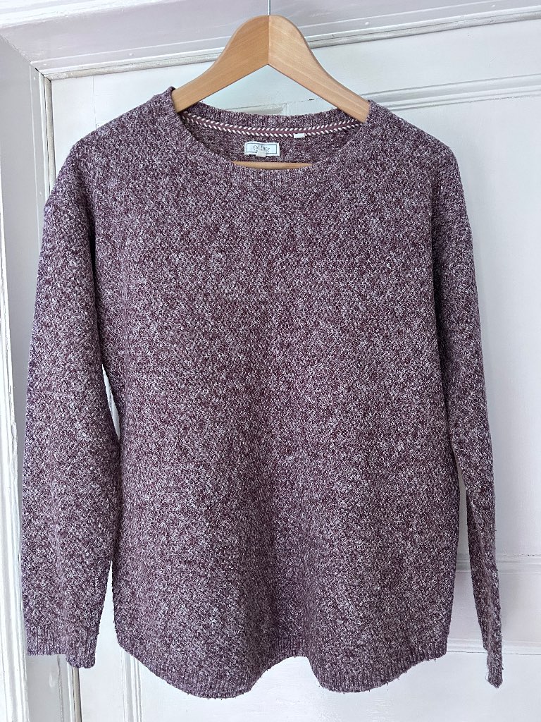 FatFace Purple Marl Knit Jumper UK 10 Cotton Blend Crew Neck Casual