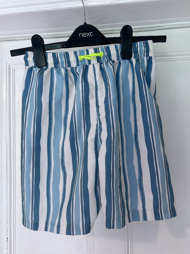 TU Blue White Striped Swim Shorts Age 12 Years Summer Holiday Beach