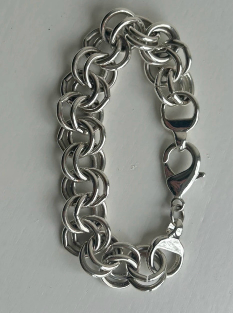 Costume Jewellery Bracelete Silver Colour Links