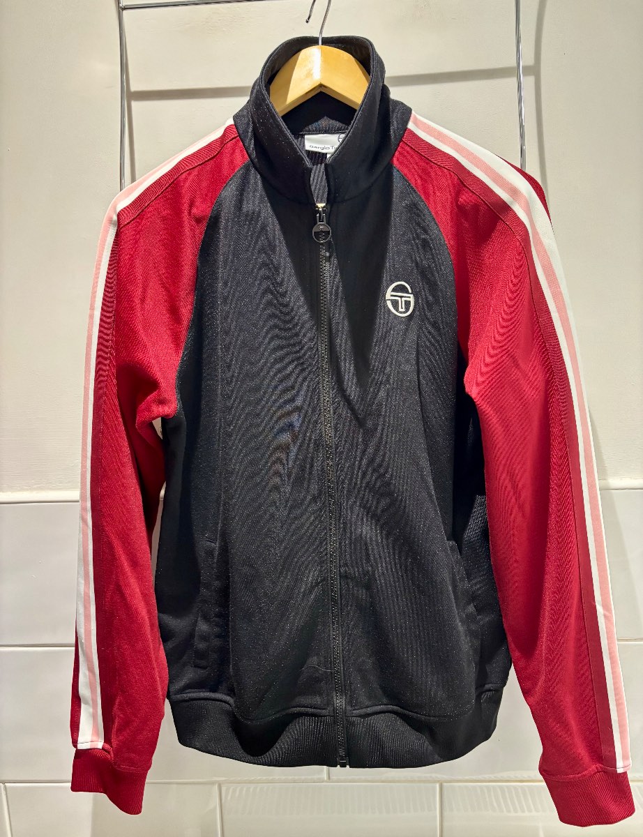 Sergio Tacchini Men’s Renshaw Track Top Black/Rhubarb/Gardenia Medium P2P 21”