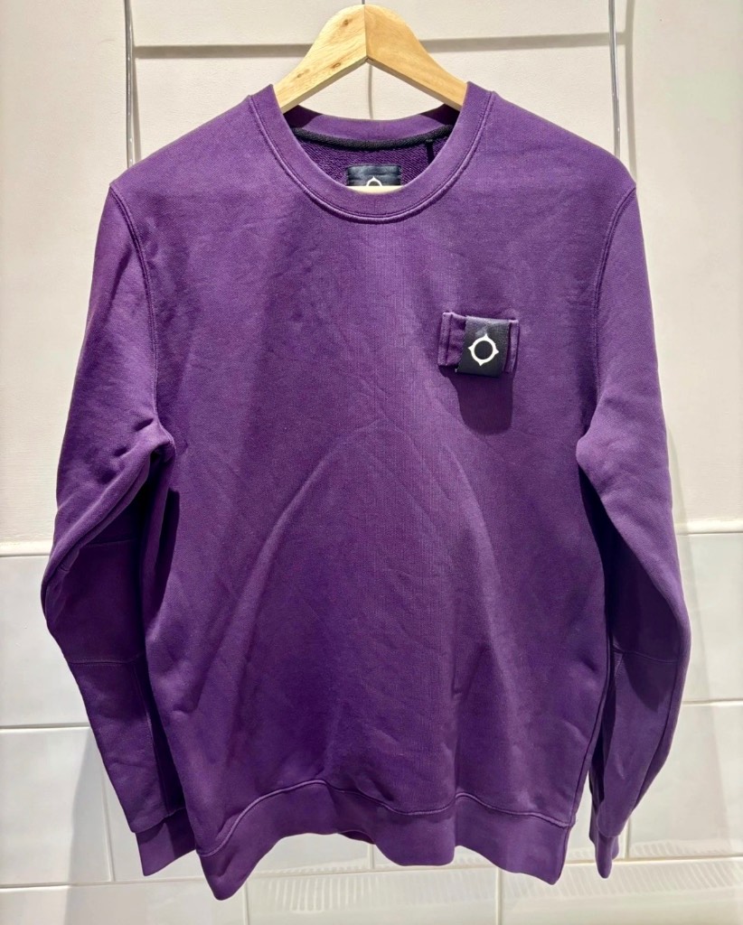 MA.Strum Mens Training Crew Sweatshirt In Purple Size Small P2P 20”