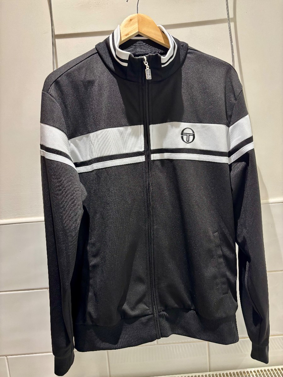 Sergio Tacchini Masters Damarindo Track Top Black/White 2XL XXL P2P 22” Superb