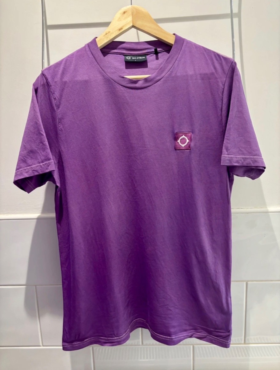 Ma.Strum Men’s Cotton Icon T-Shirt in Purple Size Small P2P 19”