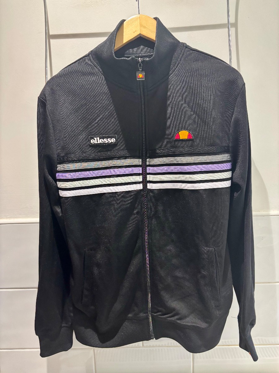 Ellesse Men's Vicenza Track Top In Black Size Medium P2P 20” Excellent Condition