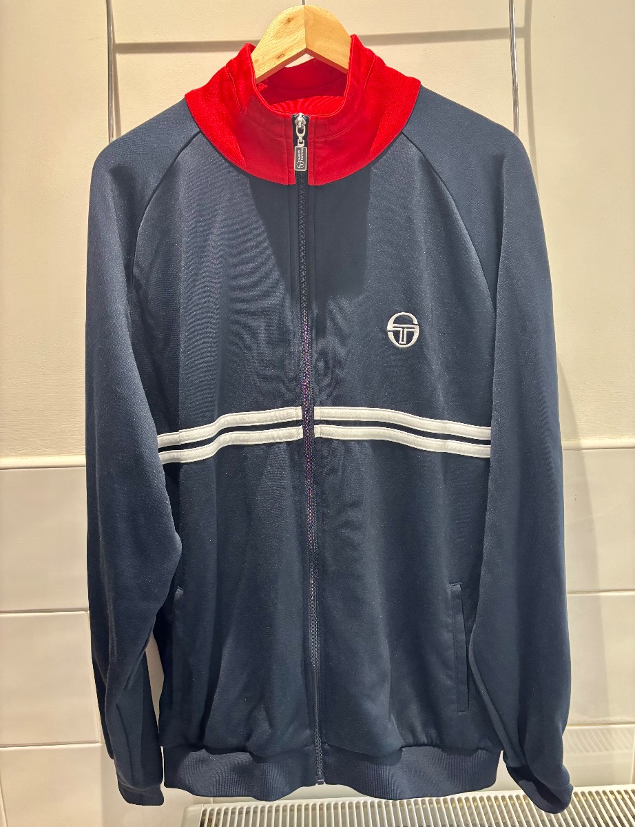 Sergio Tacchini Men’s Dallas Track Top Navy/Red/White Size 4XL XXXXL