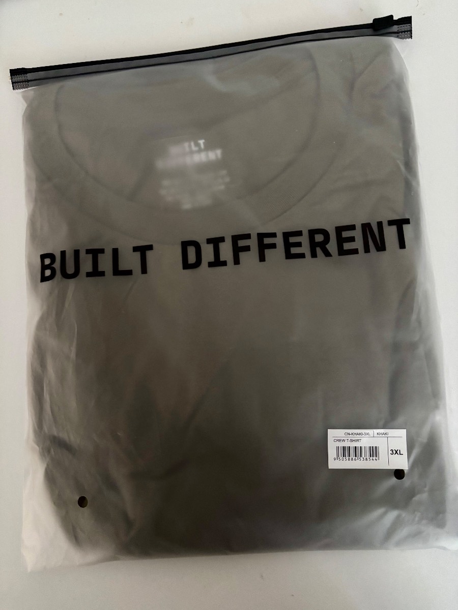 Mens Built Different Short Sleeve Crew T Shirt In Khaki Size 3XL BNWT