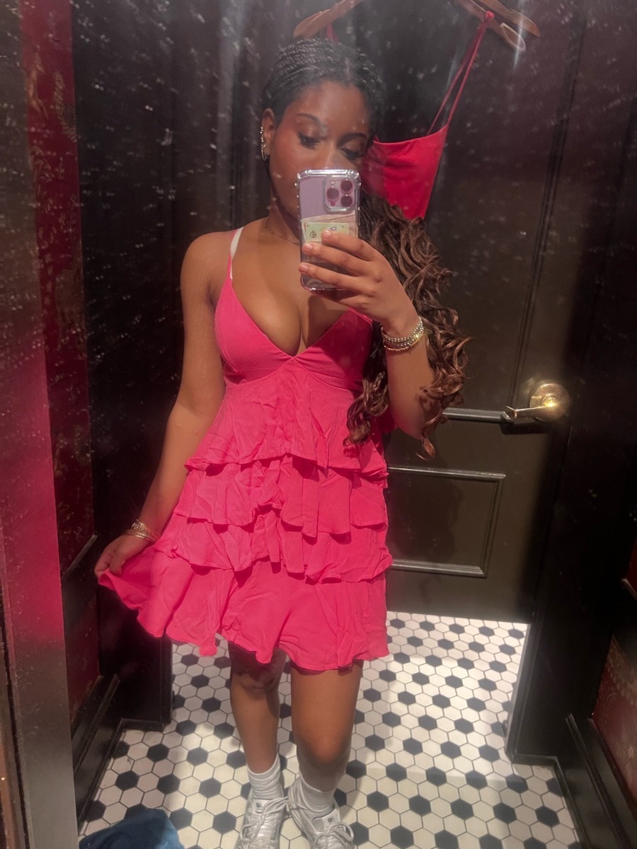 Hollister Co. pink ruffle mini dress in a S #hollister #ruffles