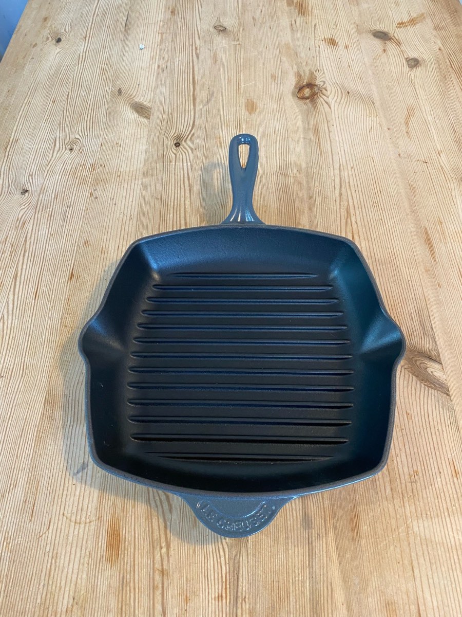 Le Creuset Cast Iron Square Grill Skillet Frying Pan / Grillit 26cm Flint Grey